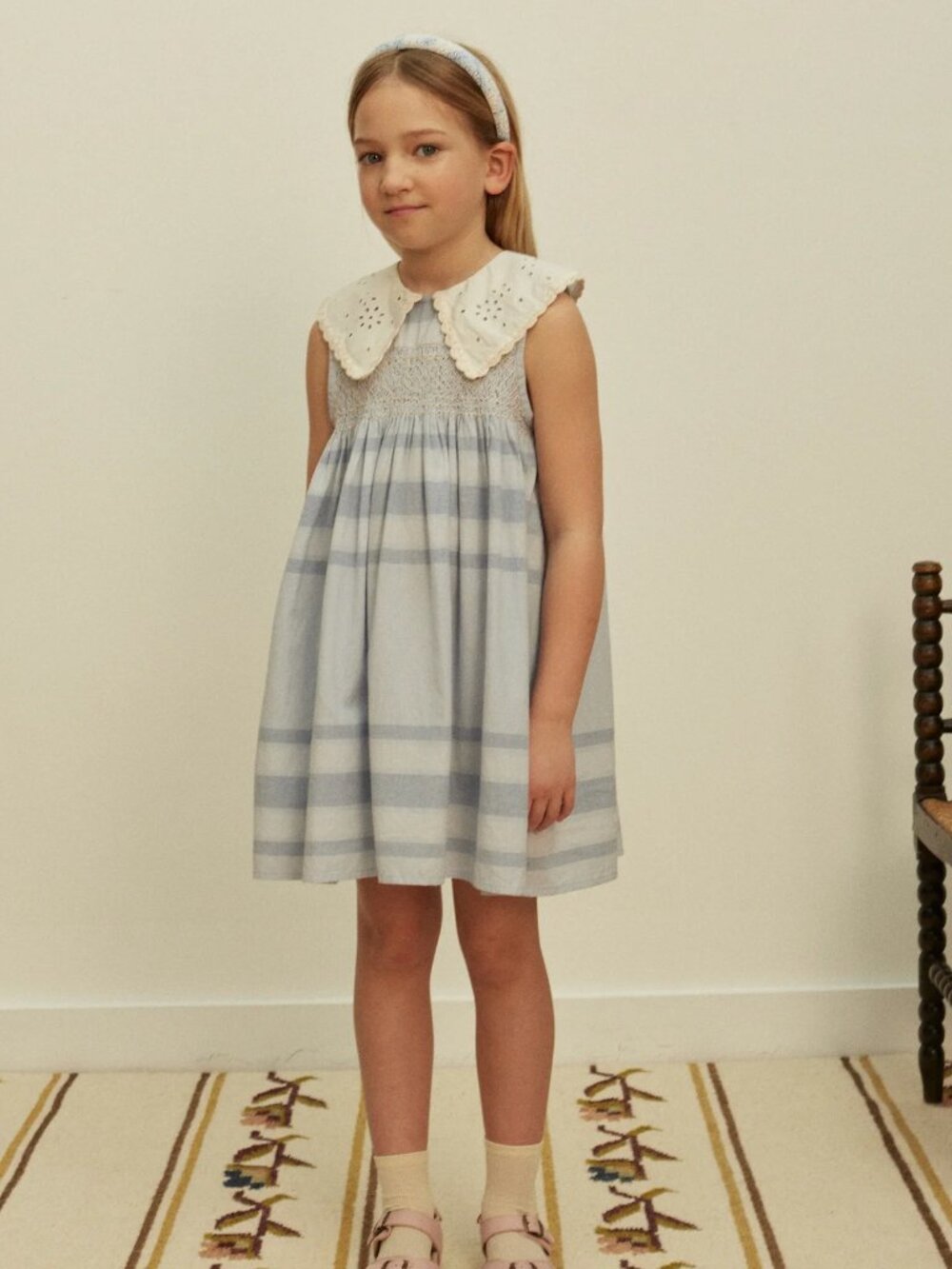 Apolina Blue Collared Dress